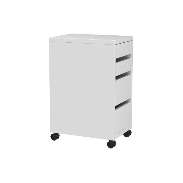 MICKE Drawer unit with drop-file storage, White