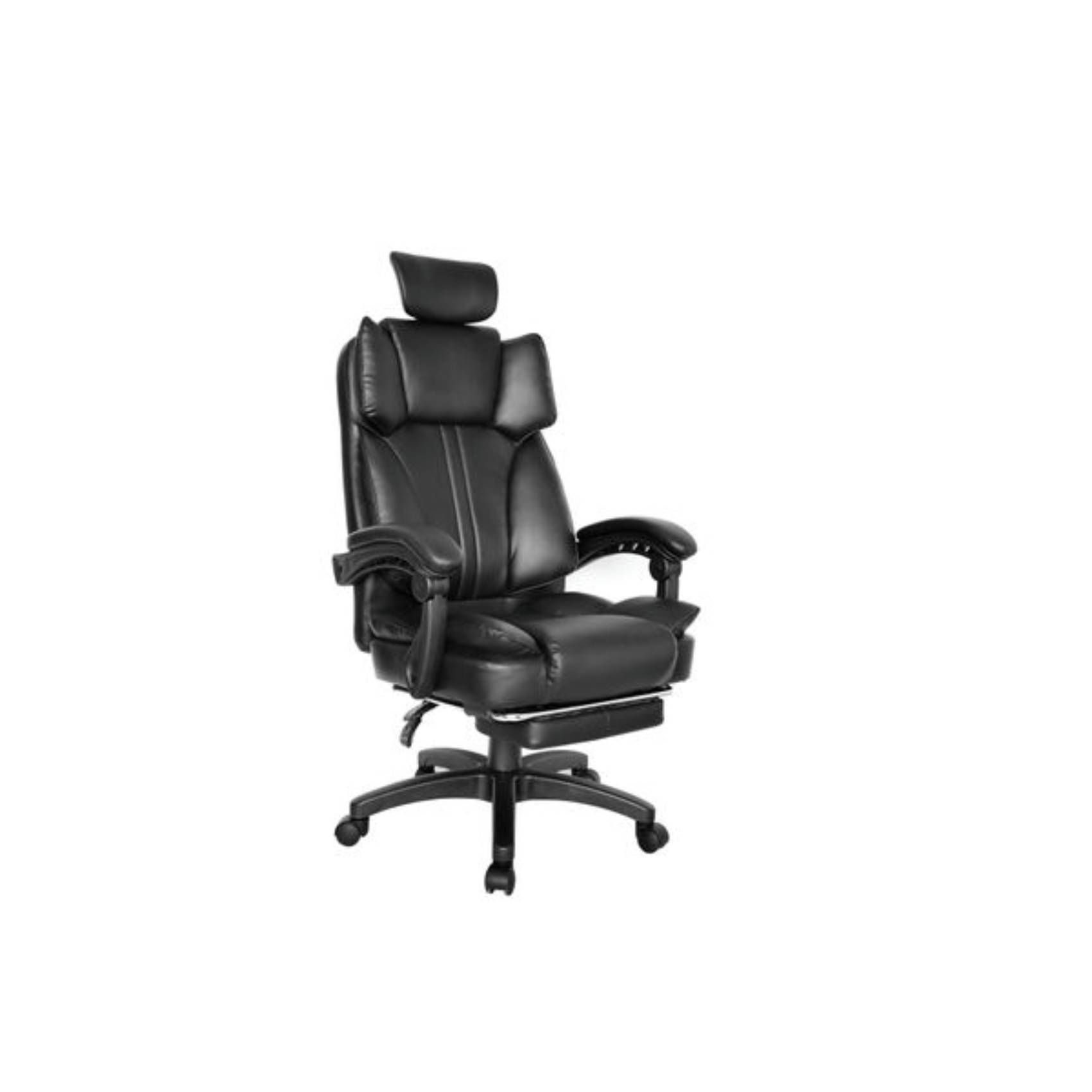 Emperor High Back Office Chair with leg rest and spring coil - Black