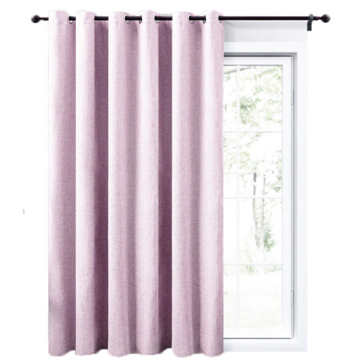 Matoc Designs Readymade Shorter Curtain - Blackout Light Pink - Eyelet - 230cm W x 163cm H