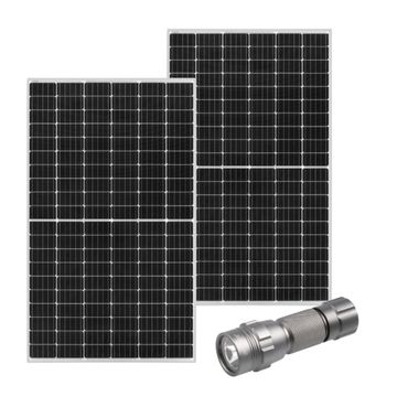 Ecco 410w Mono Solar Panel and Stier Torch - 2 Pack Combo