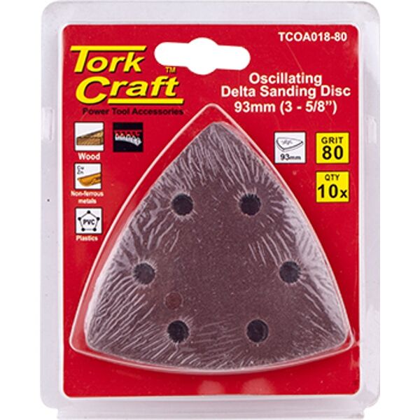 Oscilating Sandpaper A/O 93Mm 10Pc Delta Shape 80Grit