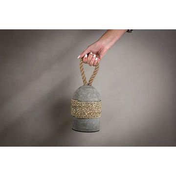 Shia Concrete Door Stopper with Rope Handle – Grey Industrial Door Stop