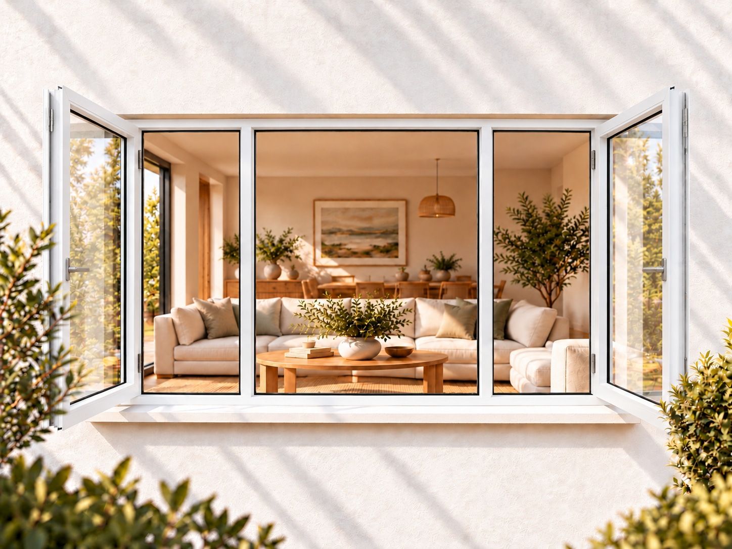 Kenzo Premium Side-Hung Aluminium Window - White, 2400 1200 mm, Double Side Opener