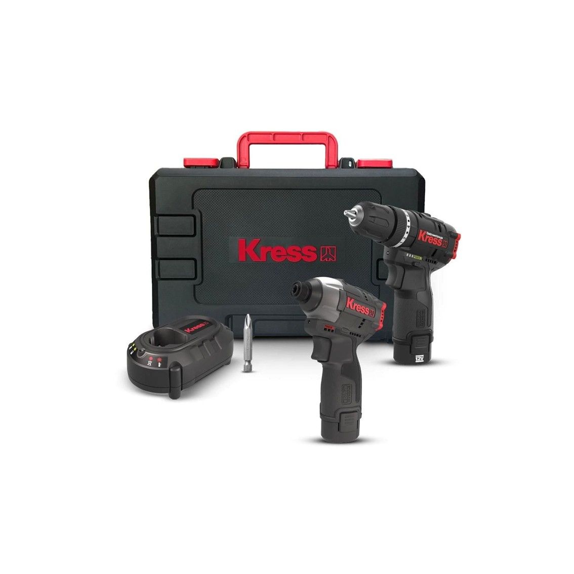 KRESS Hammer Drill 40Nm & Impact Driver 140Nm BL 12V Combo KIT