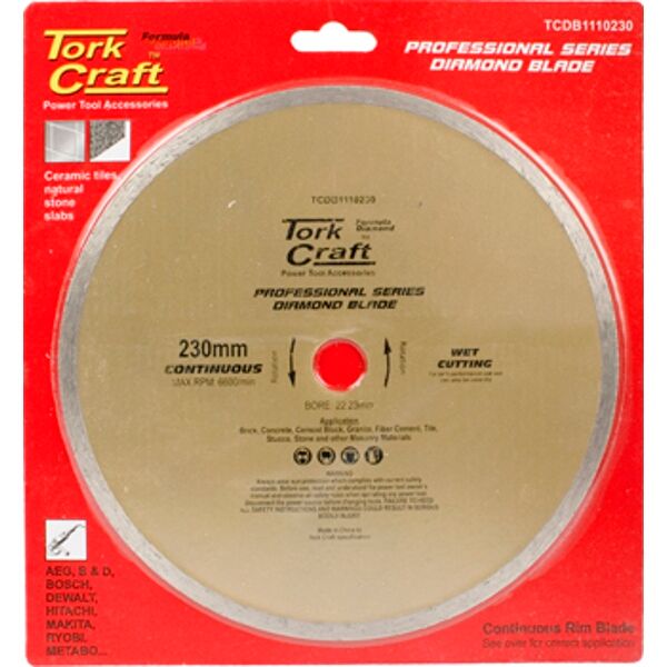 Diamond Blade 230Mm X 22.22 Continues Rim