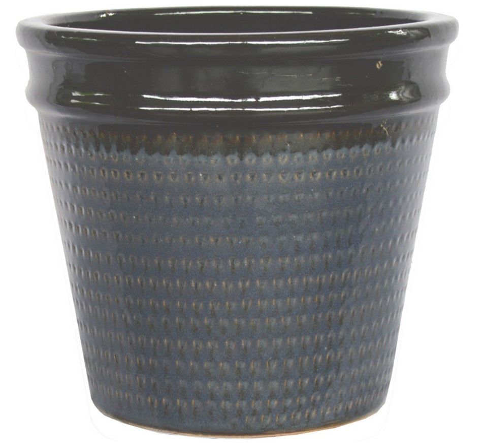 Glazed Pot JC Cone 41cmØ Blue Drip