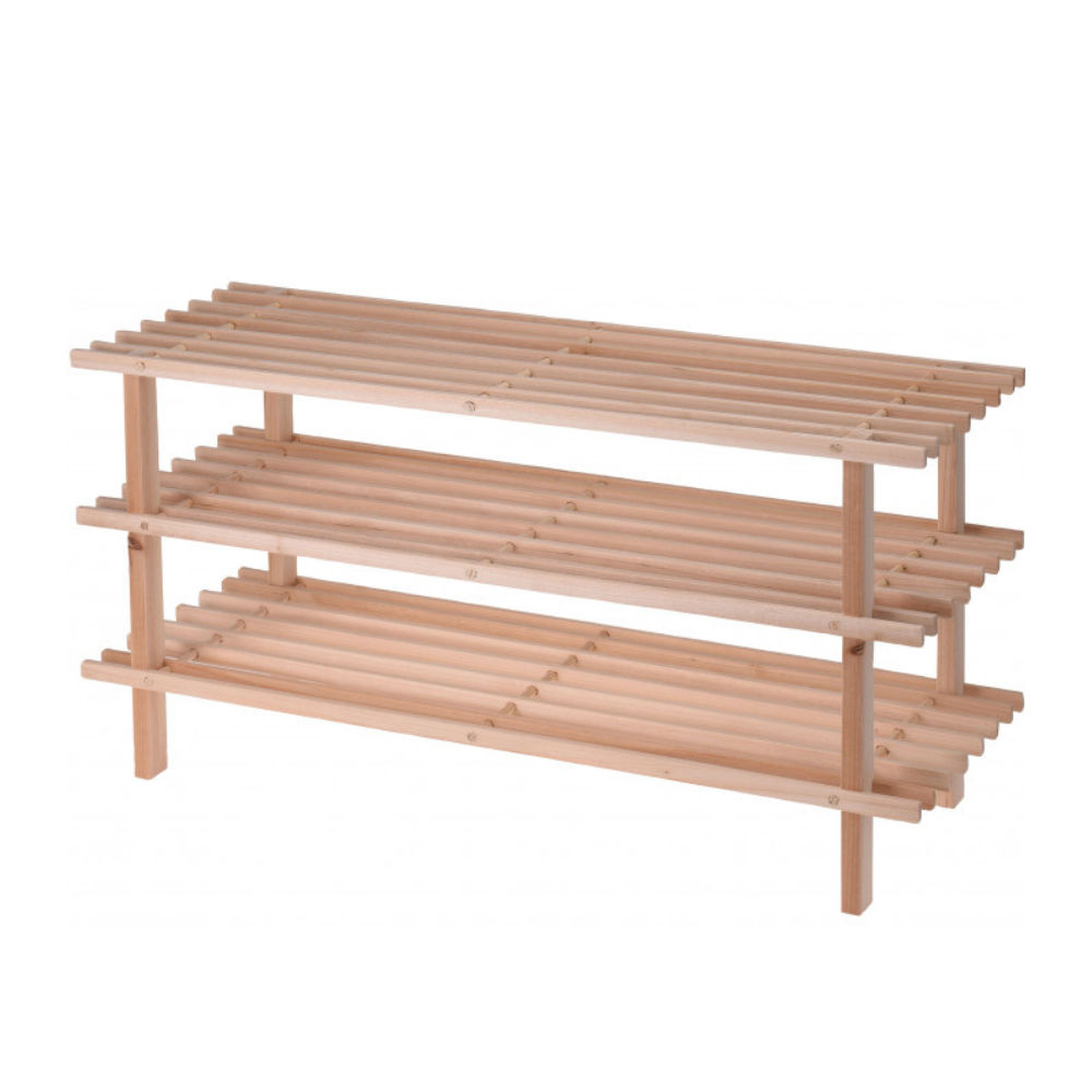 Storage Solutions -3 Layer Pinaceae Firwood Shoe Rack  (77x26x40cm)