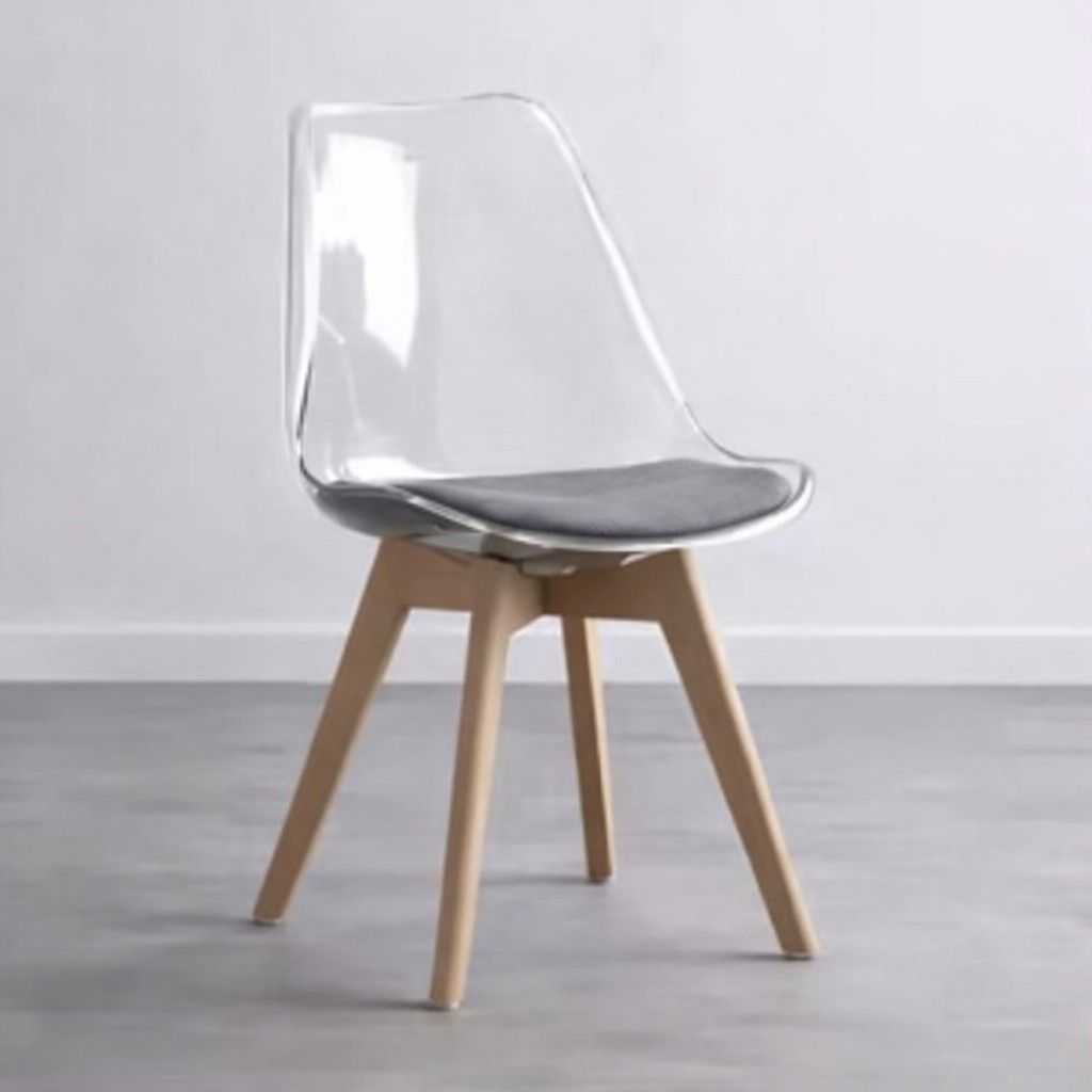 ASHER- Emma padded clear back chair Grey