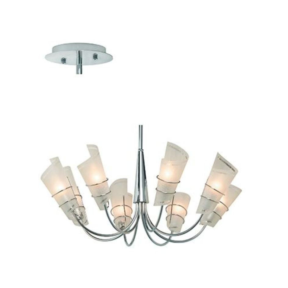 8LT Scroll Chandelier Chrome E14 8x60w