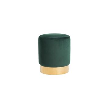 Neptune Velvet Ottoman - Forest Green