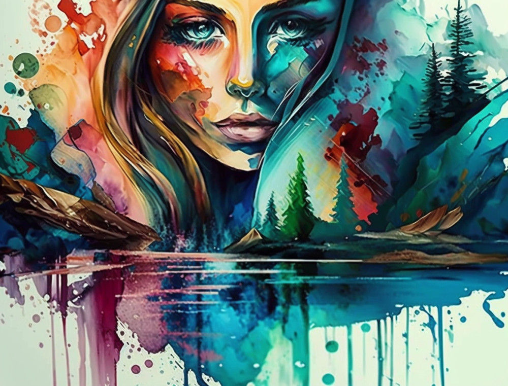 Canvas Wall Art - Canvas Wall Art: Beautiful Acrylic Water Colour  - B1293 - [120 x 80 cm]