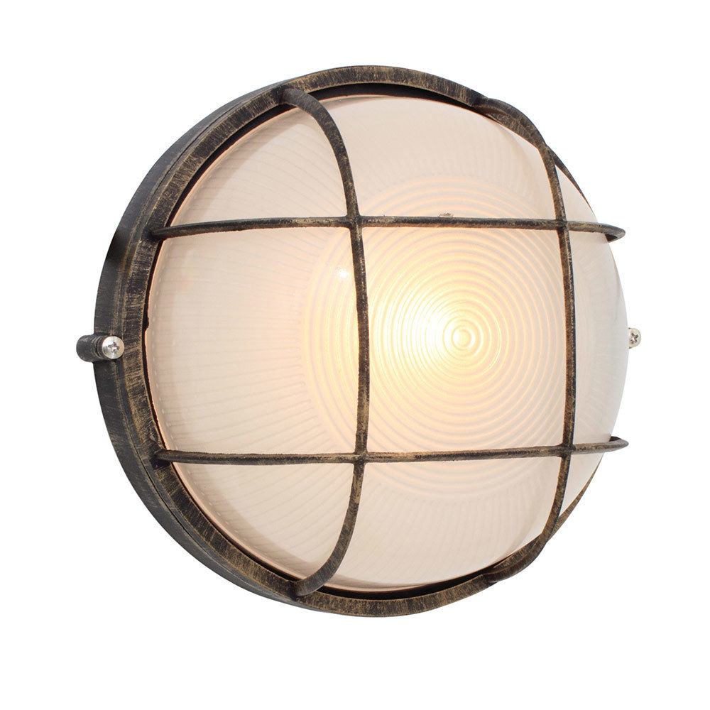 Eurolux - Round - Large Grid - Bulk Head - 240mm - BlackGold