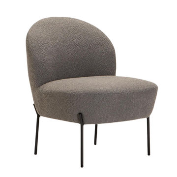 Scarlett Boucle Fabric Chair - Grey
