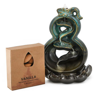Handcrafted Ceramic Infinity Waterfall Burner with Backflow Incense Cones