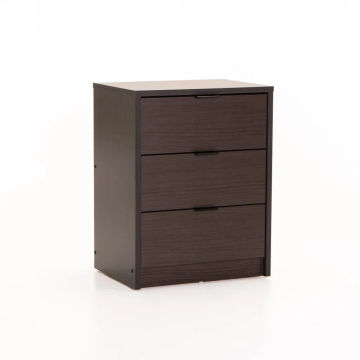 KAPPY 3 Drawer Pedestal – Wenge Finish | Compact Dark Wood Storage Unit