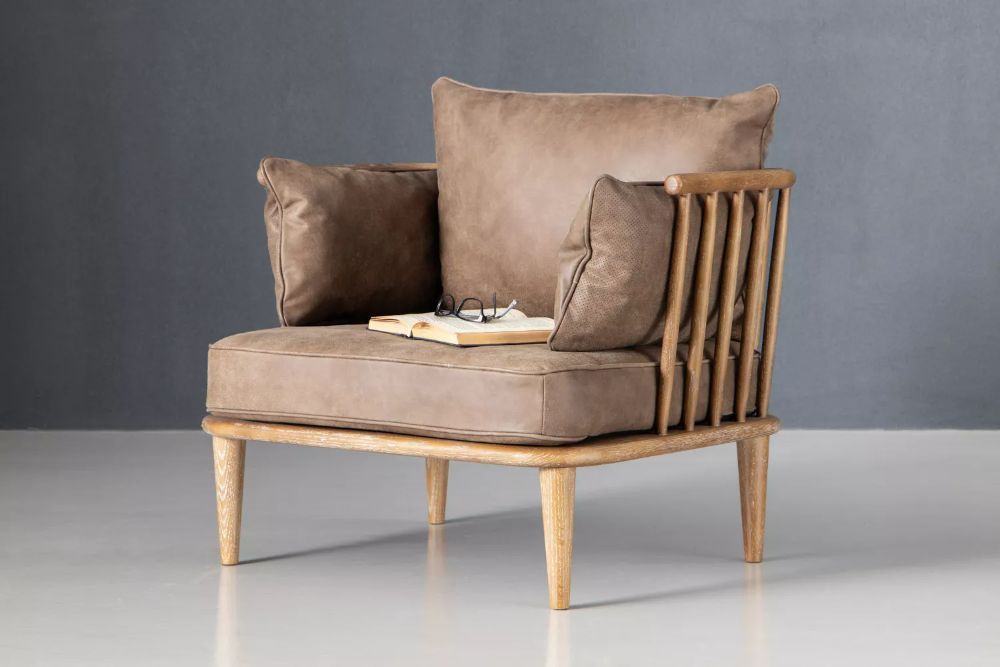 VESTA LEATHER ARMCHAIR MID-CENTURY COCO