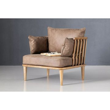 VESTA LEATHER ARMCHAIR MID-CENTURY COCO