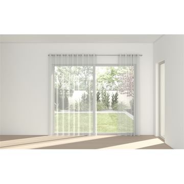 STUART GRAHAM READY MADE POLYESTER EYELET CURTAINS-AERIAL ICE 285cm wide x 252cm drop