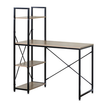 Clermont Office Workstation & Student Desk with 3 Shelves