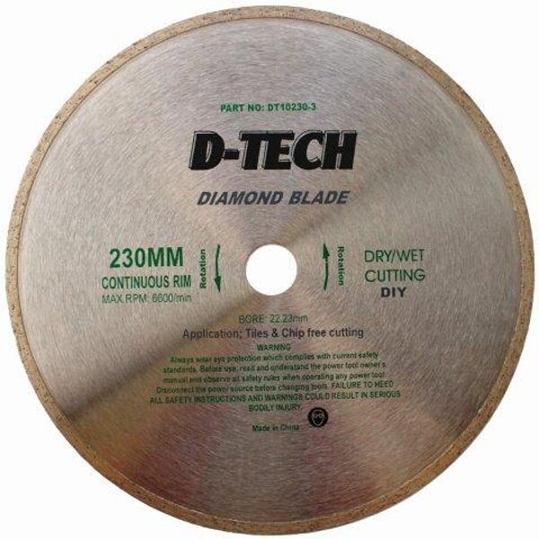 Diamond Blade Continuous Rim 230 X 22.23Mm Tile