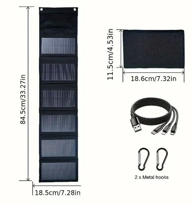 60W Portable Solar Charging Panel with USB outputs