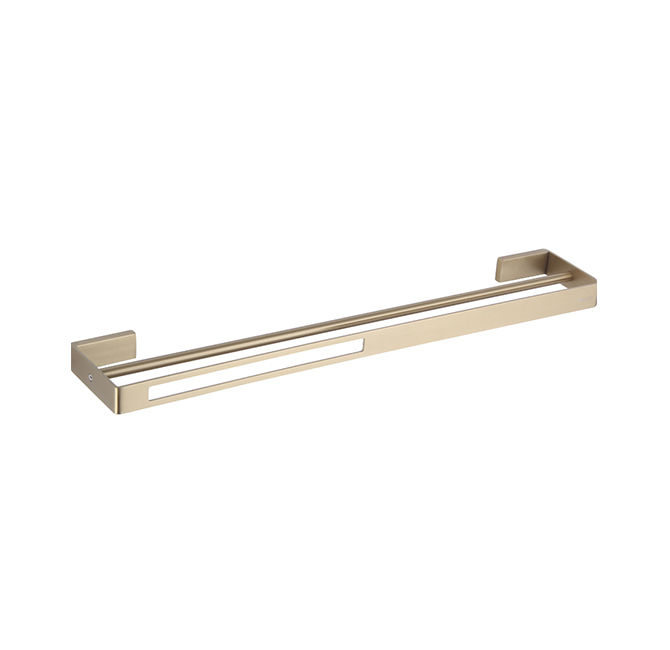 Devario Double Towel Rail Square 60cm -Brushed Gold