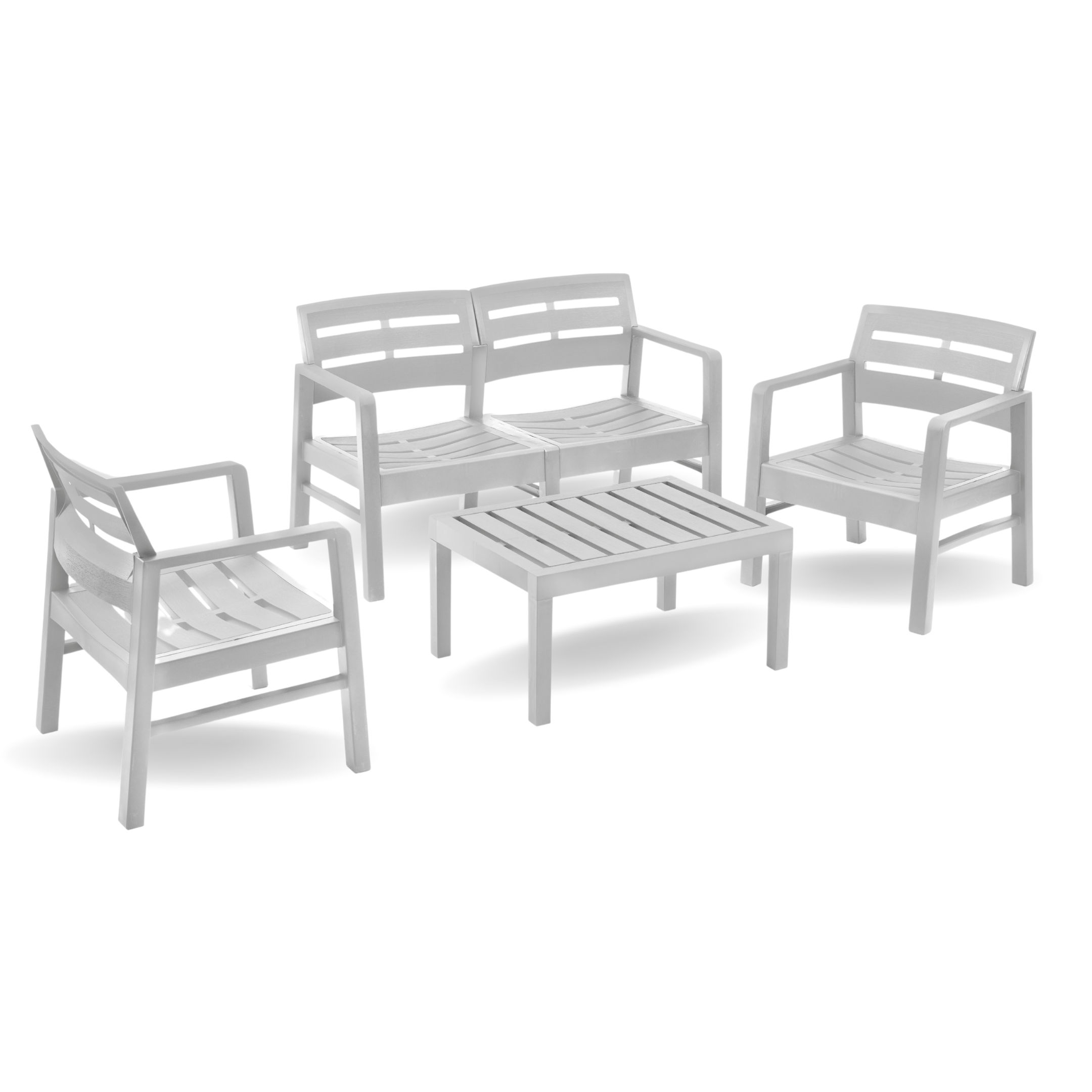ECONOFURN Progarden Java 4 Piece Patio Set - White