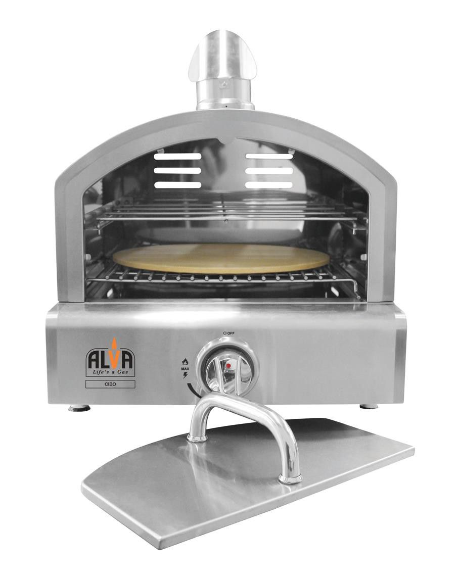 ALVA Cibo Stainless Steel Gas Outdoor Pizza Oven, with Built-In Thermometer | Includes Pizza Stone