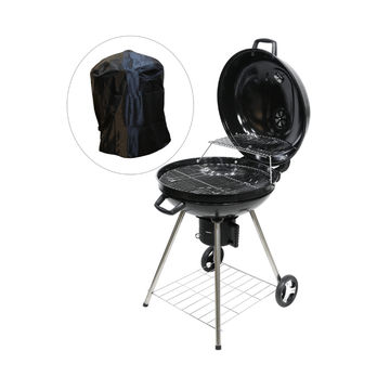BraaiBoss 57cm Premium Charcoal Kettle Braai &ndash; Hinged Lid, Thermometer, Ash Catcher & Protective Cover
