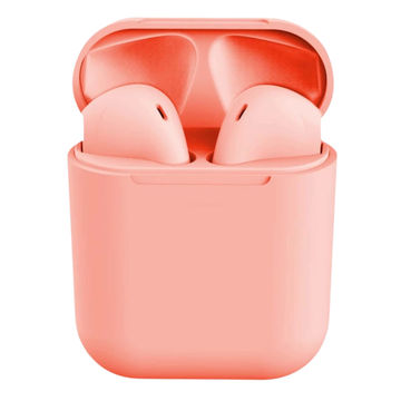 i12 TWS Wireless Bluetooth Ear Pods with Charging Box - Pink