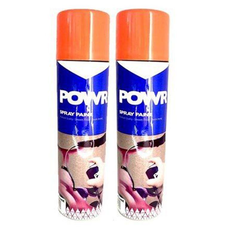 POWR Spray Paint Fluorescent Orange 300ml ( 2 Pack )