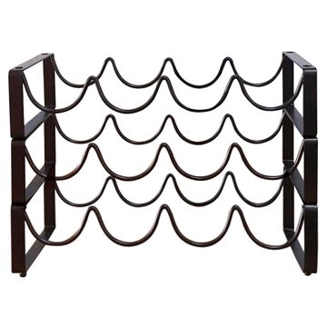 3-Tier 12 Bottles Stackable Free Standing Wine Rack