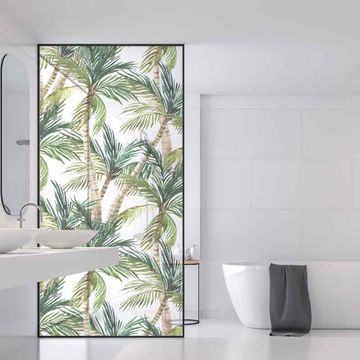 Frosted Vinyl Sticker For Your Shower Glass (glass not included)  Design:  Palm Cocktail