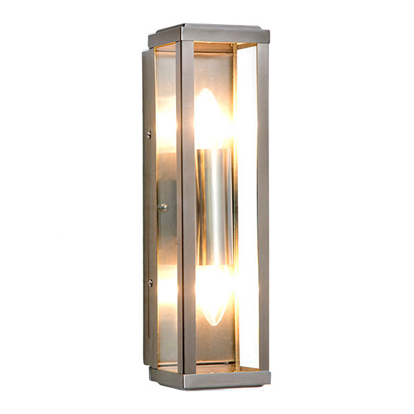 The Lighting Warehouse - Dunkeld Outdoor Wall 2 Light Satin Silver