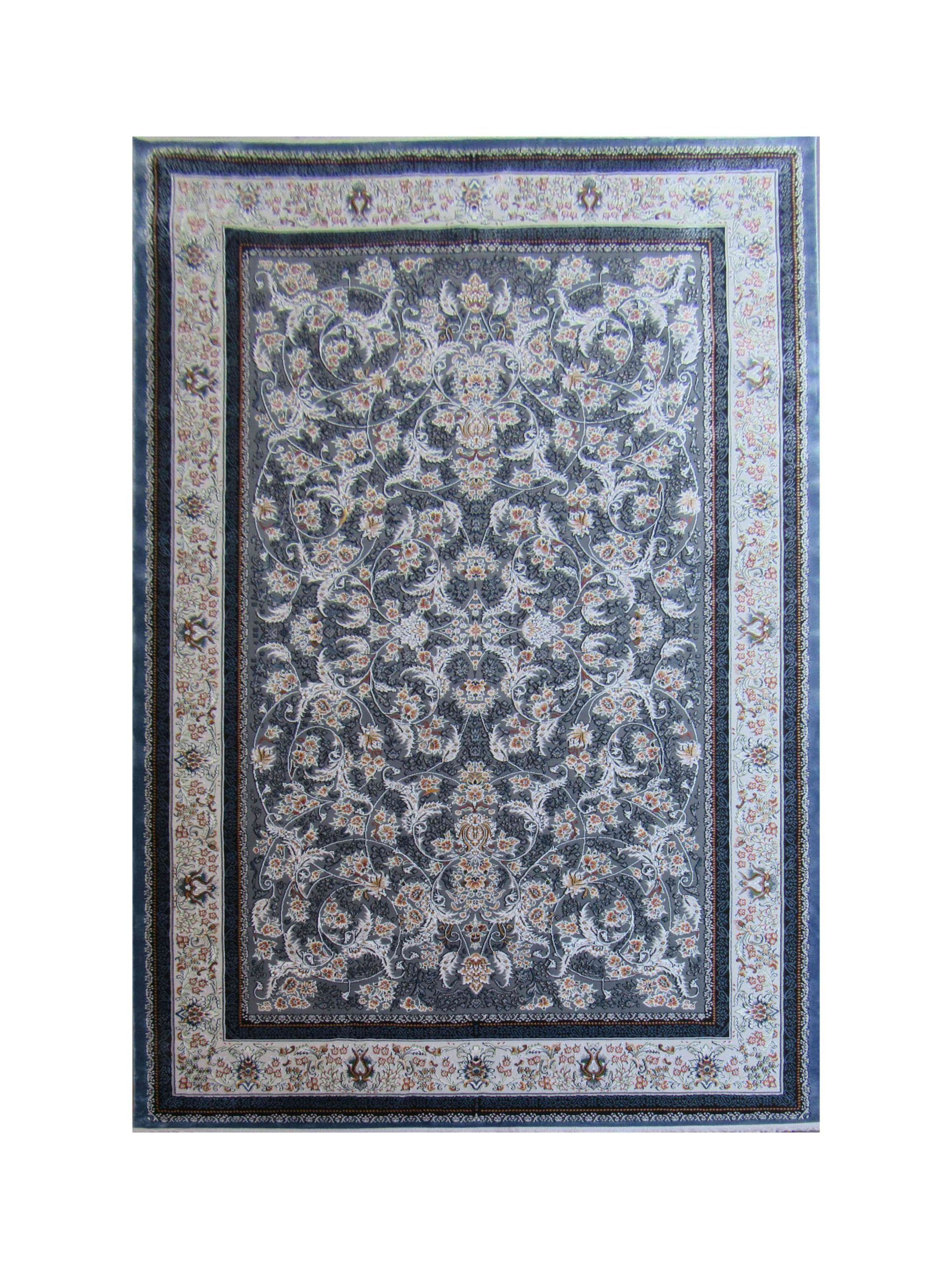 BK Carpets & Rugs – Persian Inspired Ishfahan Rug  - Blue  - Grey - Orange 2m x 2,9m