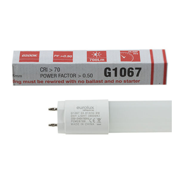2FT T8 Tube 9w LED G13 6500K