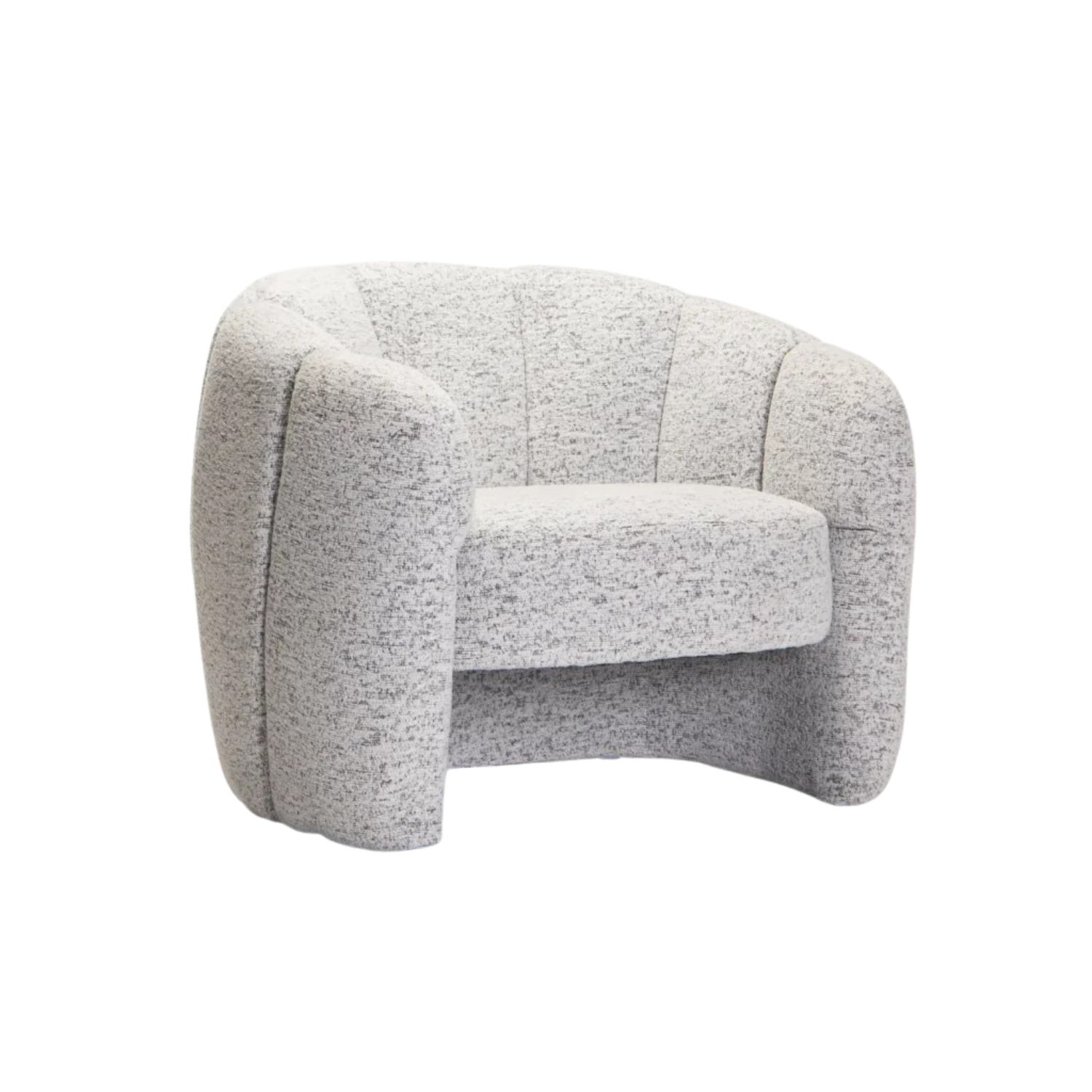 Grey Fabric Tufted Accent Chair