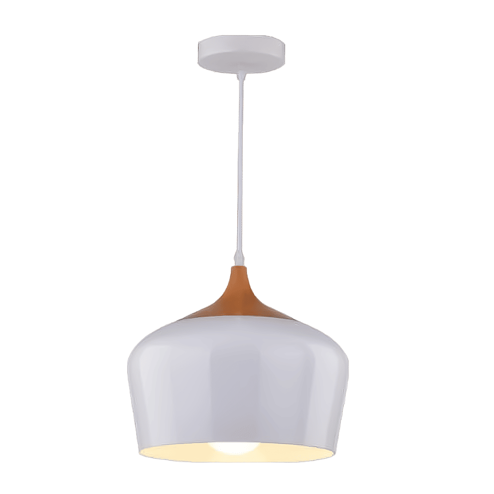 Pendant Lighting – Scandinavian Range – Wood And White Bowl Shape