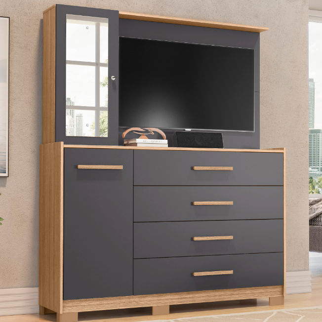 Ilhabela Chest Of Draw Dresser - Nature/Titanium