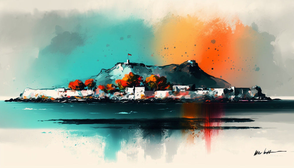 Canvas Wall Art - Canvas Wall Art –Roben Island Colorful Abstract - B1122 - [120 x 80 cm]
