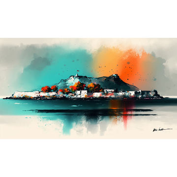 Canvas Wall Art - Canvas Wall Art –Roben Island Colorful Abstract - B1122 - [120 x 80 cm]