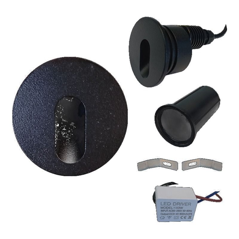 230v 2W LED SMD Round Recesd Step Light