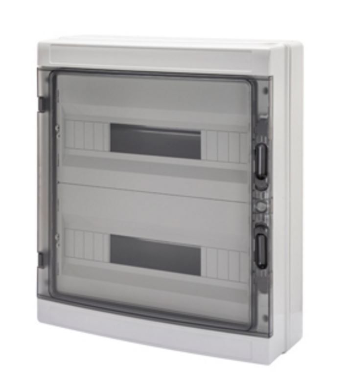 Surface DB 2x18M Smoked Door IP65