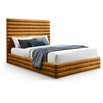 Lavinia Sleigh Bed King - Linen -Mustard