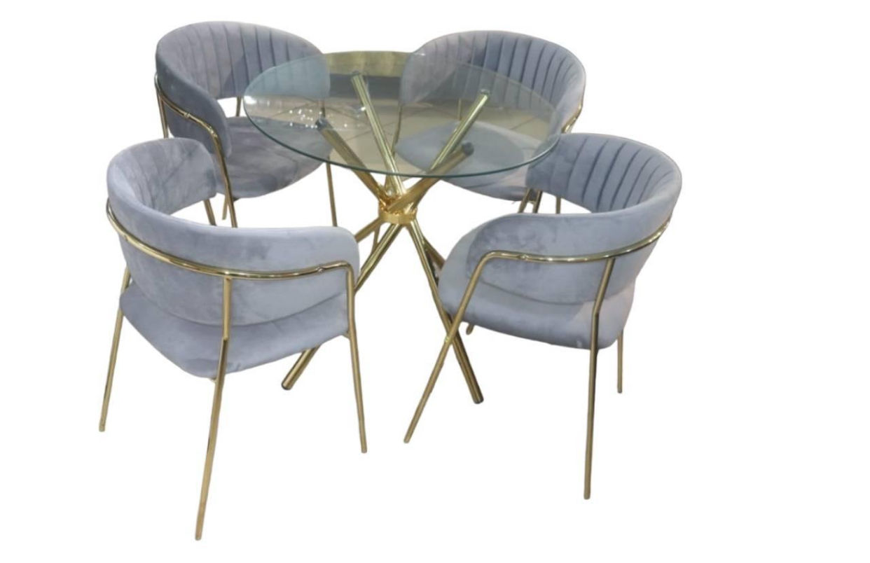EFURN- JY 4 seater dining set Grey