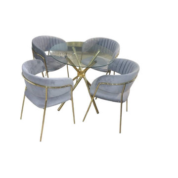 EFURN- JY 4 seater dining set Grey