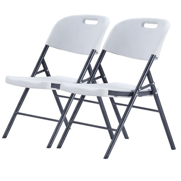 FOLDING PLASTIC CHAIR 150KG MAX CAPACITY 2-PACK