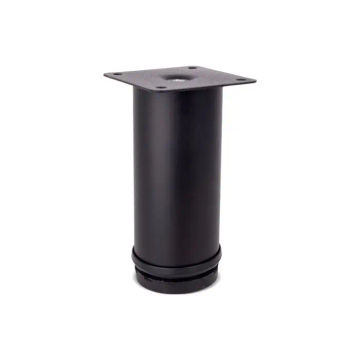 4 Round Leg, Adjustable, H120mm x 50mm, Black