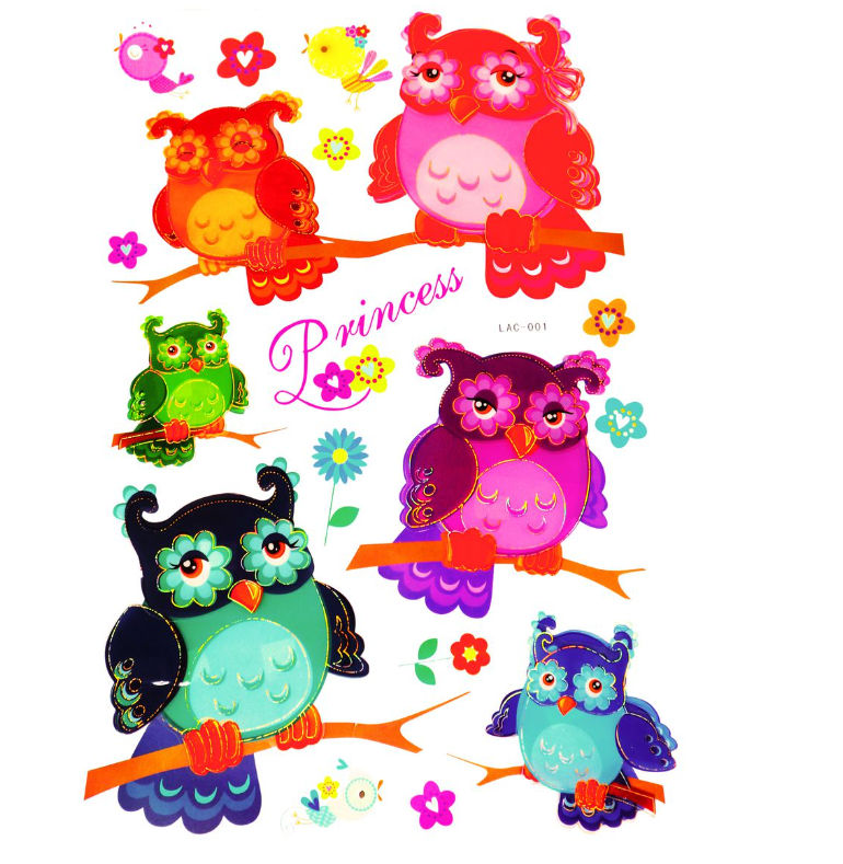 Kids 5D Wall Art Stickers Owl Option 8