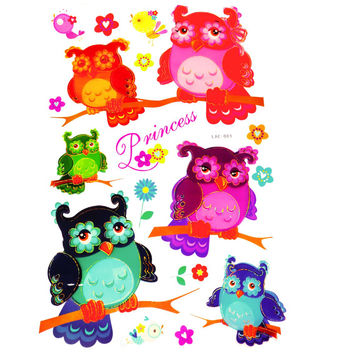 Kids 5D Wall Art Stickers Owl Option 8